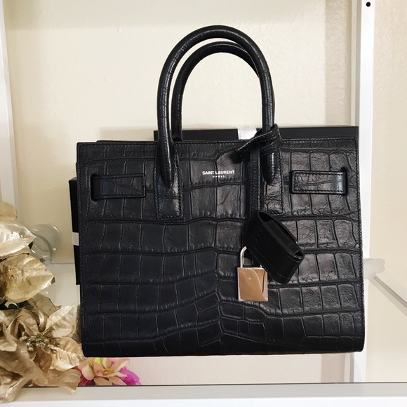 Saint Laurent Handbags - Saint Laurent croc embossed NANO Sac du Jour